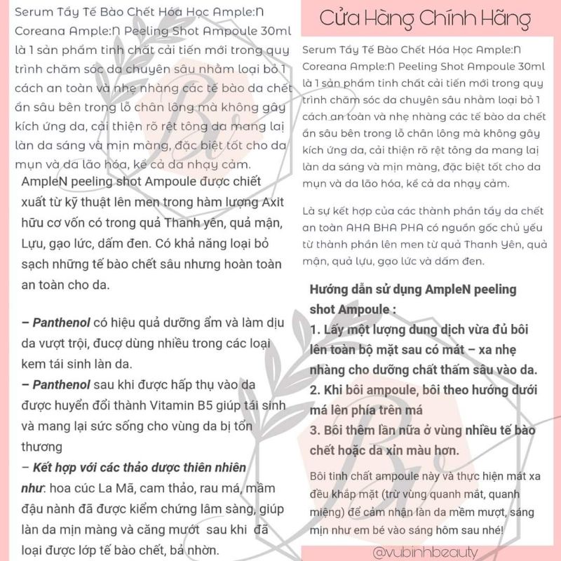 Tẩy da chết mặt cho da mụn hóa học Peeling amplen