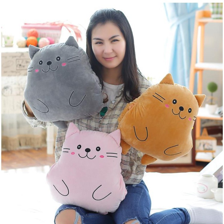 Bộ Chăn Gối Văn Phòng 3in1 Mèo Dễ Thương