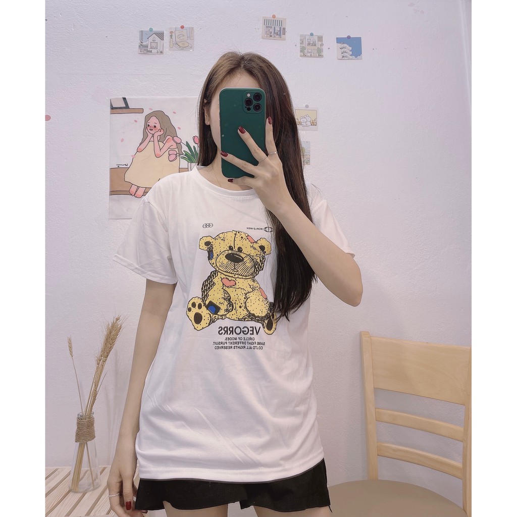 Áo Thun Nữ Cotton Hàng QC Cao Cấp Free Ship, Áo Dáng Rộng In Hình Gấu Cute Rõ Nét Giá Rẻ Chất Đẹp Vải Mát Mịn, MN7 | BigBuy360 - bigbuy360.vn