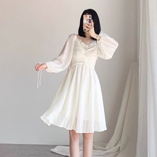 Đầm Trắng Tiểu Thư Khuy Ngọc Cao Cấp Siêu Xinh V03