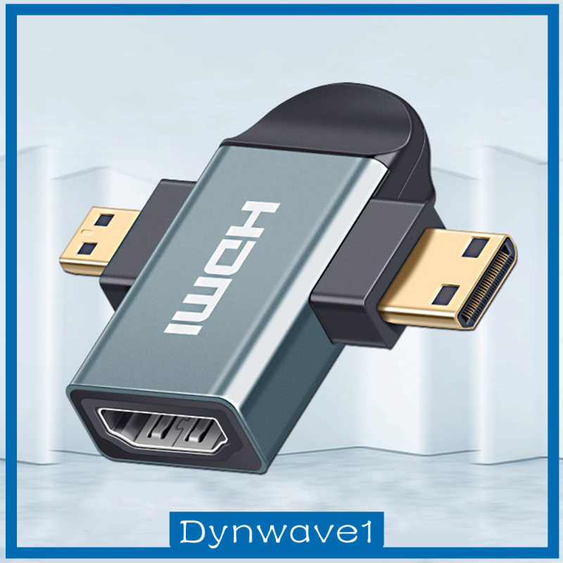 [DYNWAVE1]3in 1 HDMI Female to Mini HDMI Male + Micro HDMI Male Adapter