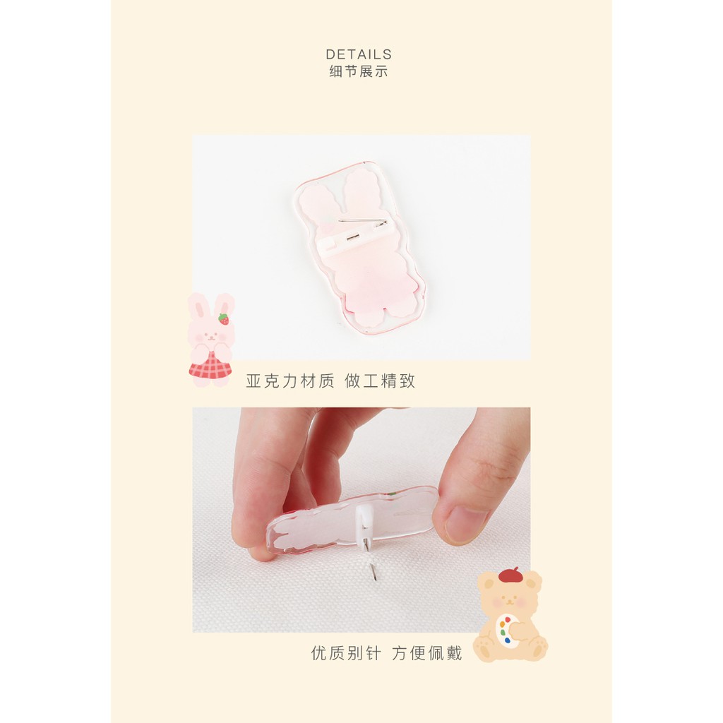 Pin Cài Áo Huy Hiệu Ghim Cài Áo, Mũ, Balo, Túi Xách CardLover - LOVELY  6 Mẫu Phong Cách Hàn Quốc