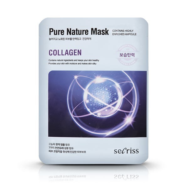 Mặt Nạ Pure Nature Mask Collagen SECRISS ngăn ngừa lão hoá , phục hồi da sau lăn kim - ANSKIN - HÀN QUỐC - DERMAROLLER