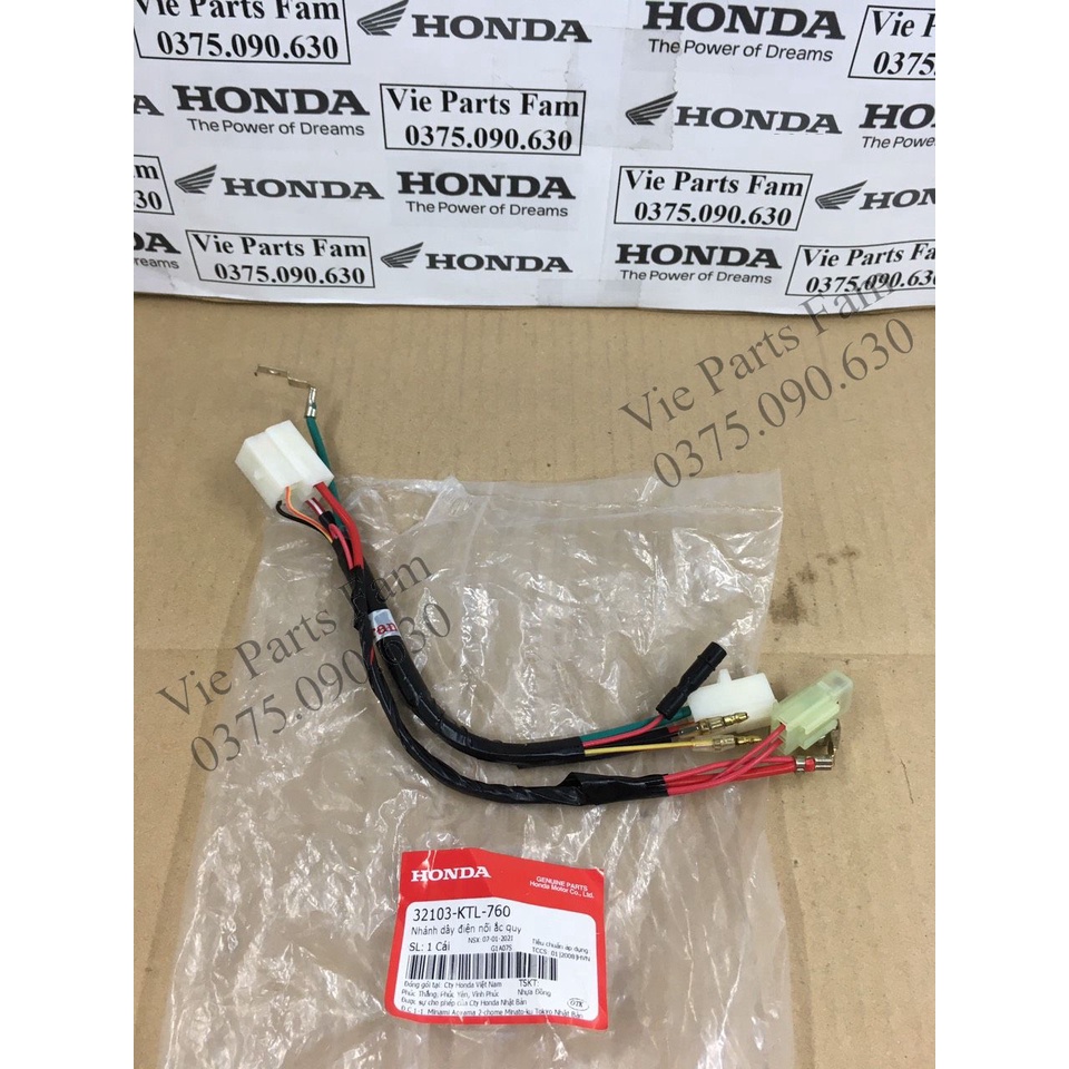 Dây điện bình ắc quy Wave A100, RS100, S100, RSX100, Wave cá, Wave rồng, hàng chính hãng Honda mới 100%