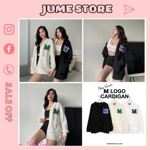 Áo Cardigan Len Mỏng Cho Nữ Phong Cách Ulzzang Phù Hợp Đi Đà Lạt, Dạo Biển Jumestore - Thêu logo M missout