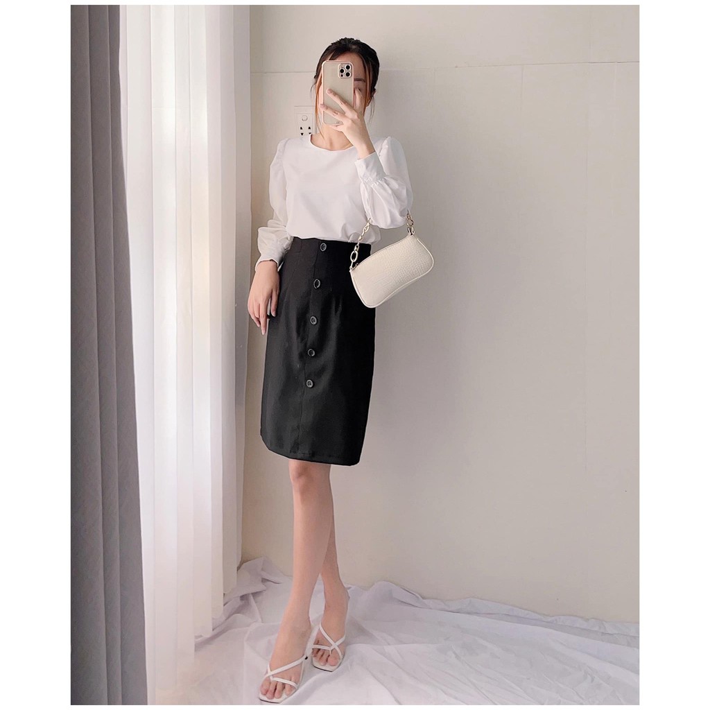 Áo công sở cổ tròn CHIBEST_AS004