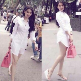 ÁO VÁY xuông trắng Ngọc Trinh hot hit
