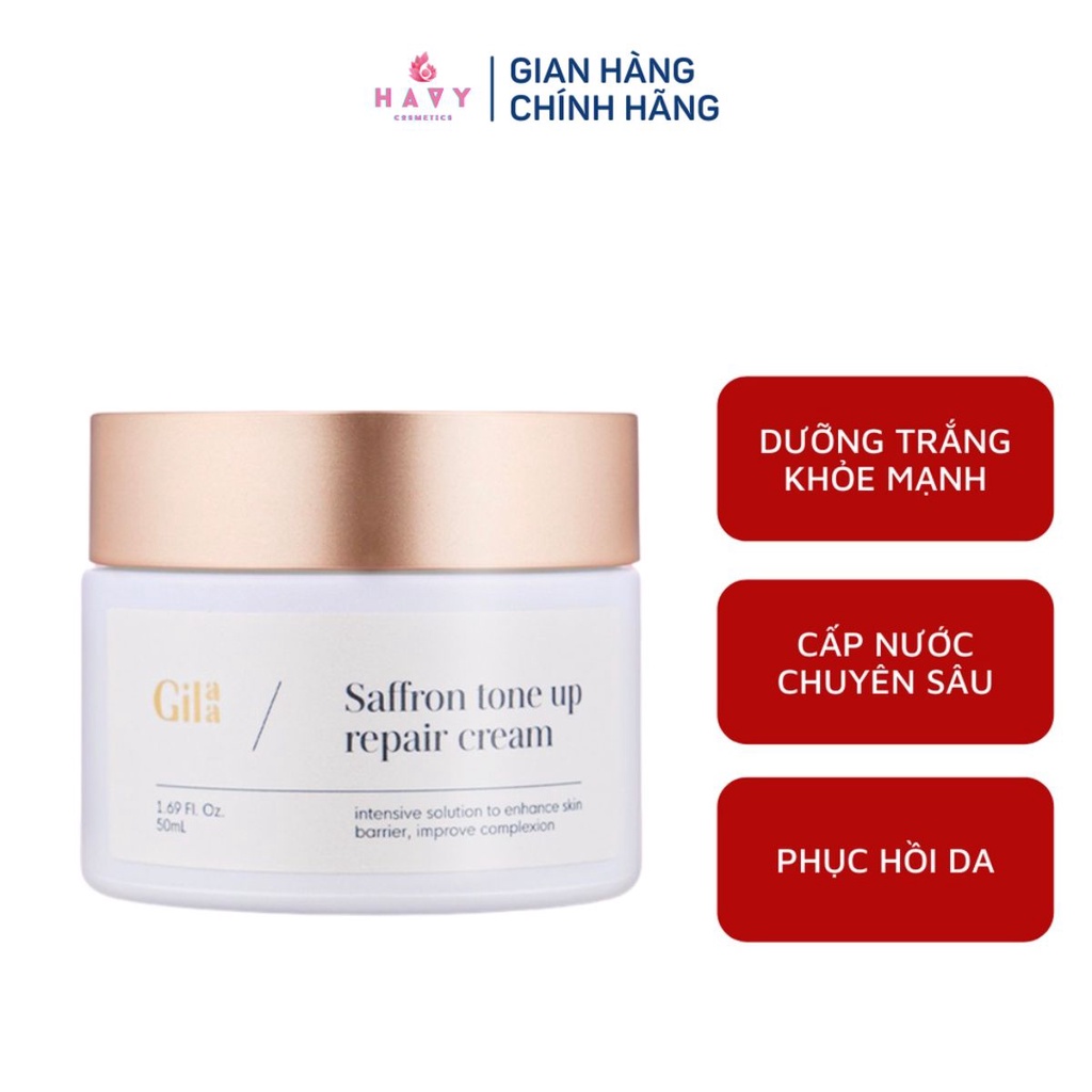 Kem Dưỡng Sạc Nước Và Phục Hồi Da Gilaa Saffron Tone Up Repair Cream 50ml