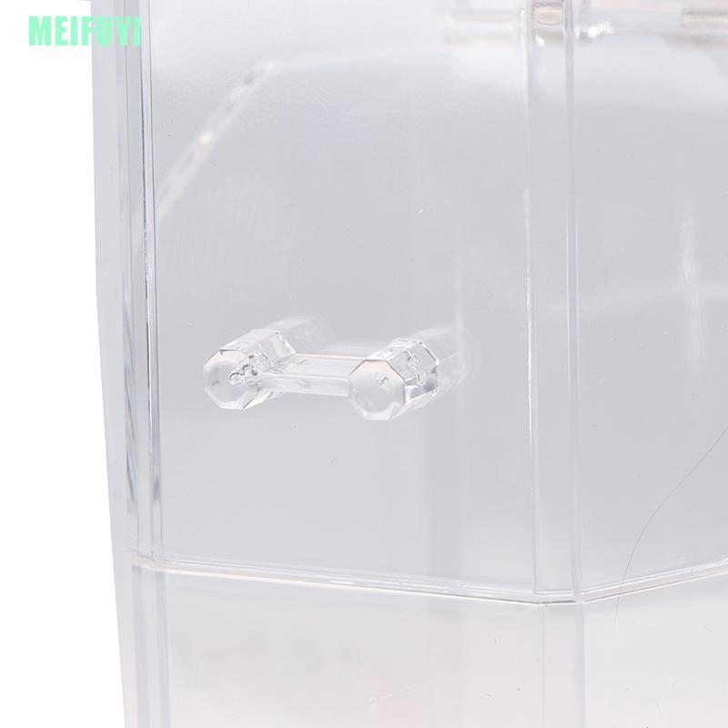Hộp đựng cọ trang điểm bằng acrylic trong suốt kèm nắp đậy chống bụi tiện lợi