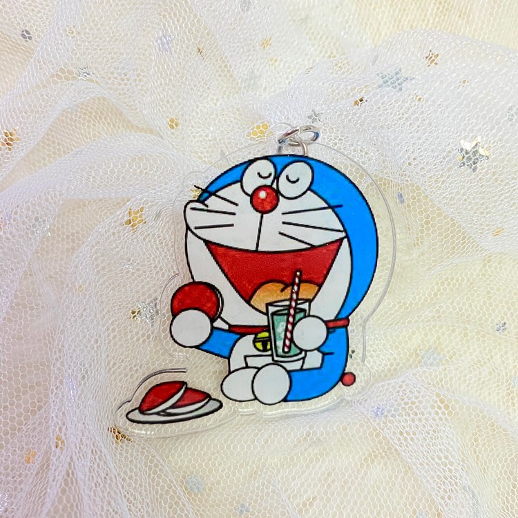 ( Mica trong acrylic) Móc khóa Doraemon Chú mèo máy đến từ tương lai in hình anime chibi