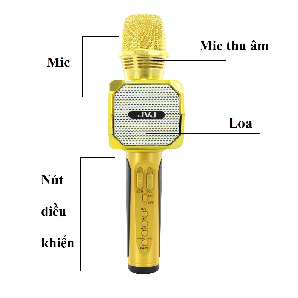 Micro kèm loa Bluetooth Karaoke JVJ SD - 10 không dây