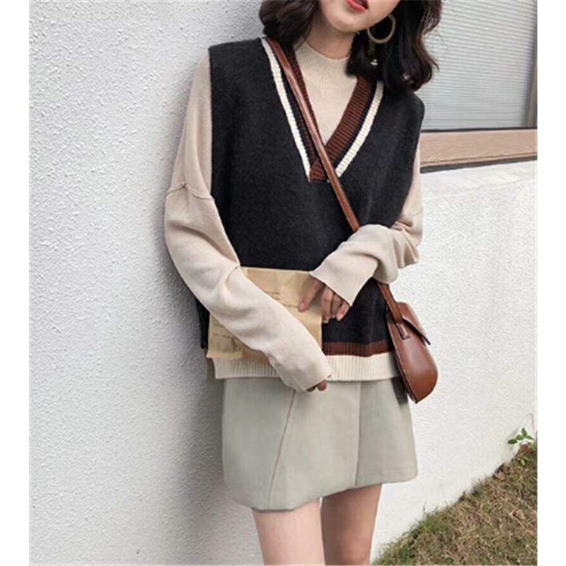 Áo Len Nữ Không Tay Cổ Chữ V Thời Trang