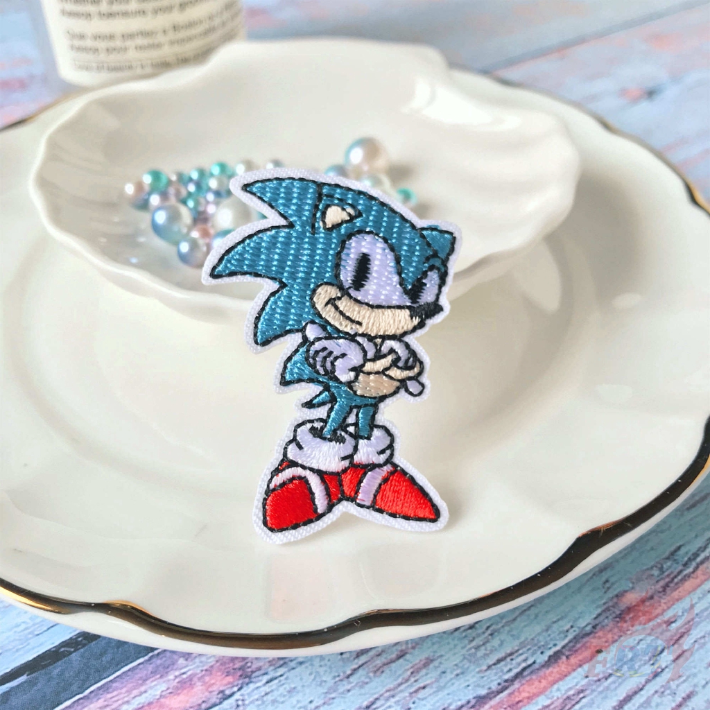 Bộ 1 / 2 miếng vá ủi quần áo hình nhím Sonic đáng yêu