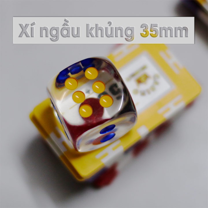 2 viên xí ngầu thủy tinh lớn 35mm