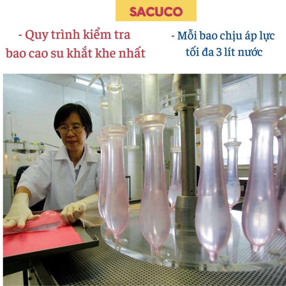 Bao cao su gai OLO 001 gân gai kéo dài thời gian quan hệ bcs hộp 10 bao SACUCO olo44