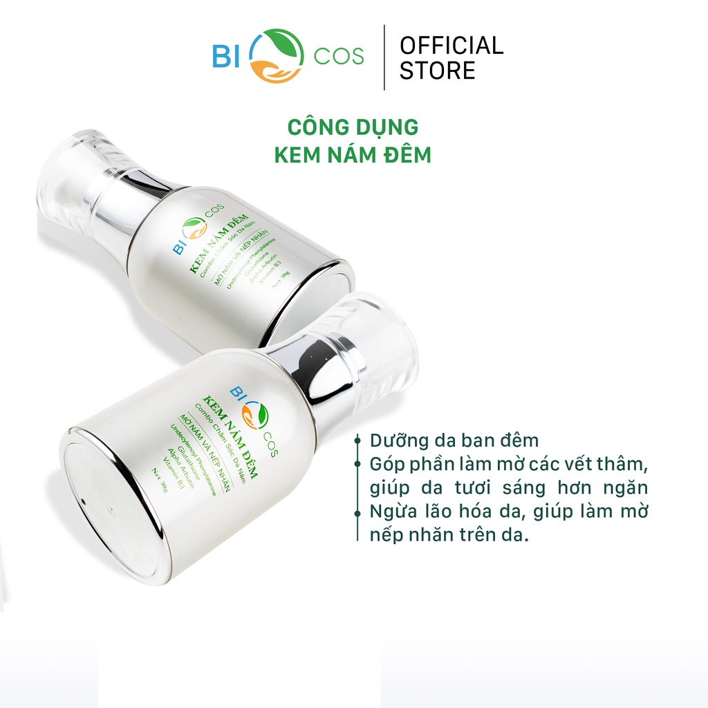 Kem Nám Đêm BIOCOS 30g - Dưỡng Trắng, Mờ Thâm, Giảm Nám, Ngừa Lão Hóa