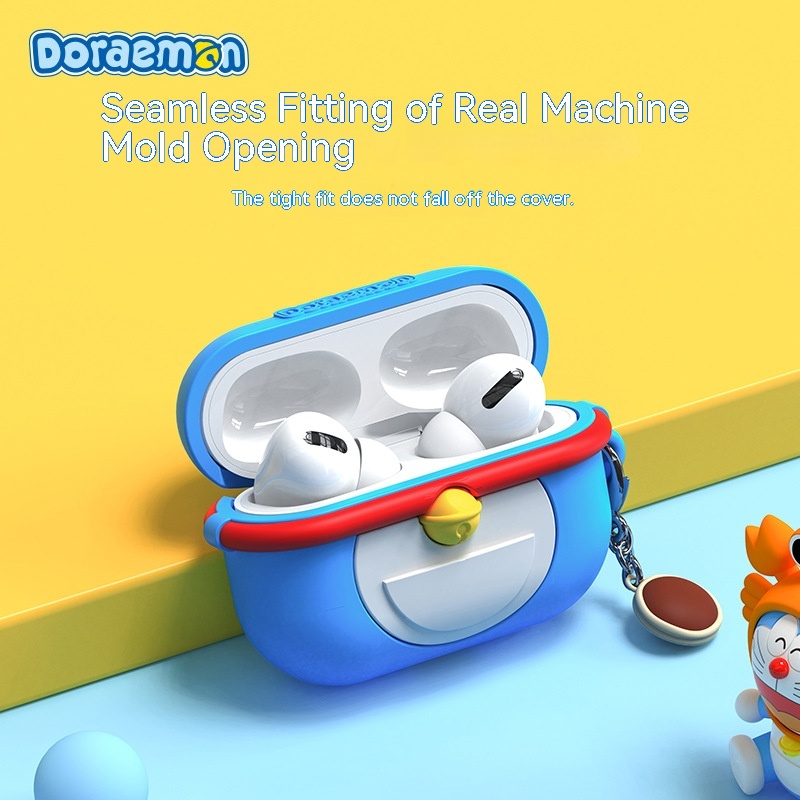 Hộp bảo vệ tai nghe Doraemon Airpods3 / Pro2 chất liệu silicon hoạt hình dễ thương Túi đựng tai nghe chống rơi trường hợp