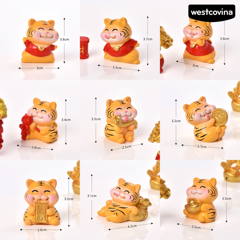 Mô hình hổ mini bằng nhựa resin chống mòn để bàn trang trí nhà cửa