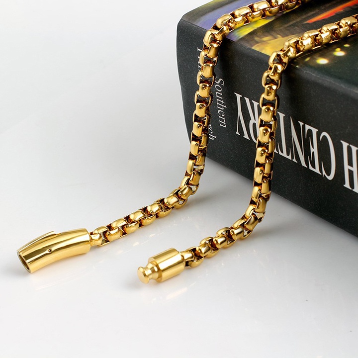 Combo dây chuyền và lắc tay nam 7ly kiểu bông dừa mạ vàng khóa vip sáng đẹp, thể hiện đẳng cấp phái mạnh