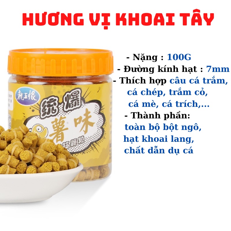 Mồi hạt dạng viên NGŨ SẮC dùng để xả mồi, câu đài thích hợp câu cá trắm, chép, diếc, trích,..-Đồ Câu DHS