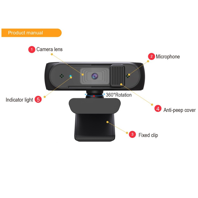 Webcam HXSJ S2 Auto Focus 1080p | BigBuy360 - bigbuy360.vn