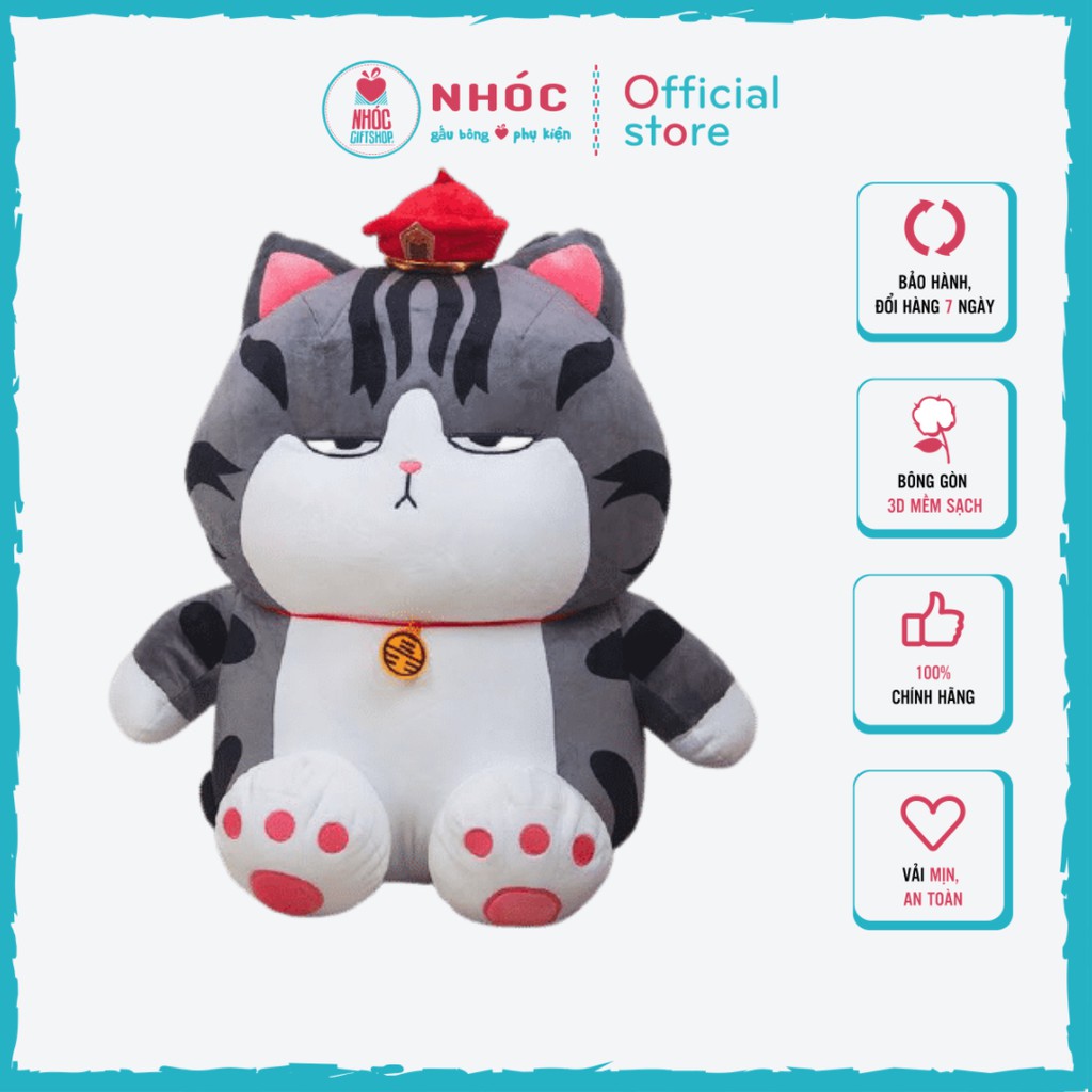 [Mã BMLT200 giảm 200K đơn 699K] Thú bông Mèo hoàng thượng lông mịn - Size lớn - NHÓC