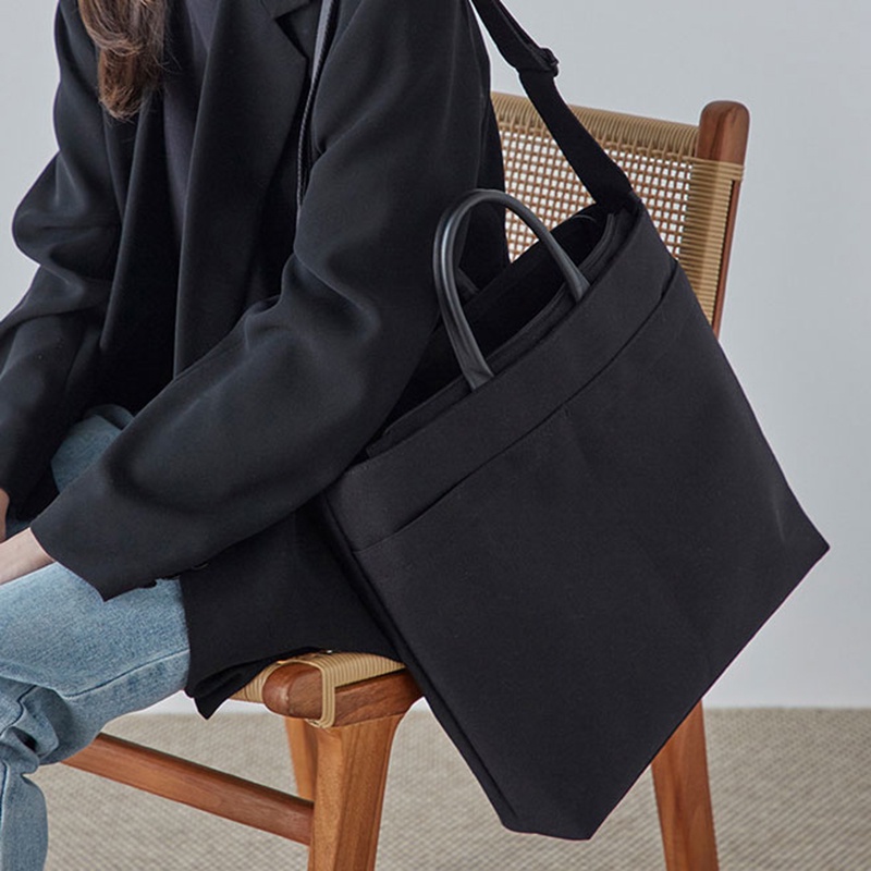 Túi Đeo Chéo Bằng Vải Canvas Bề Mặt Mềm Cỡ Lớn Phong Cách Nhật Bản