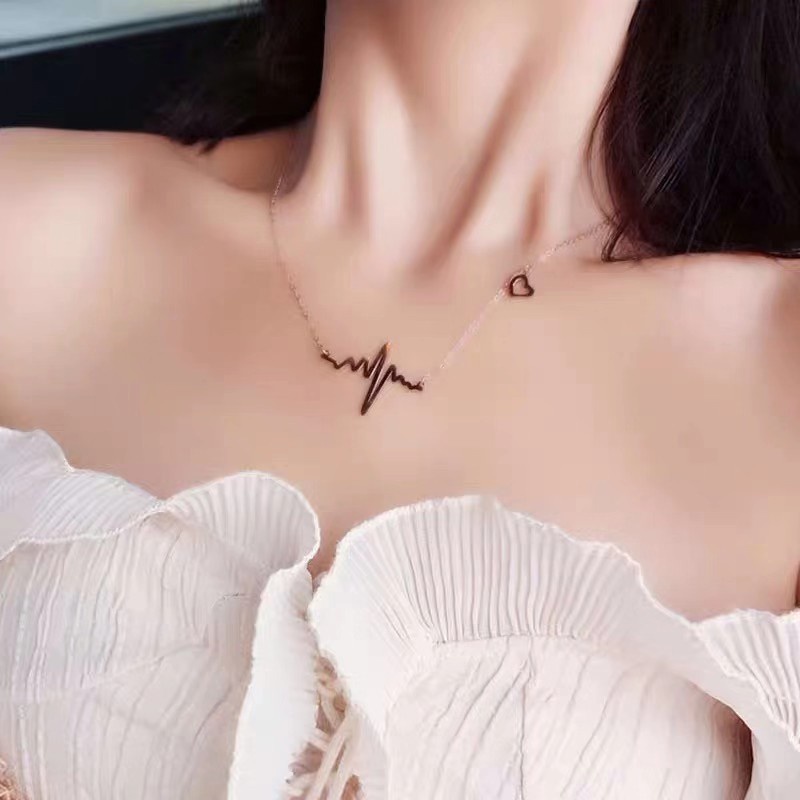 Dây Chuyền Hợp Kim Mặt Nhịp Tim Thời Trang