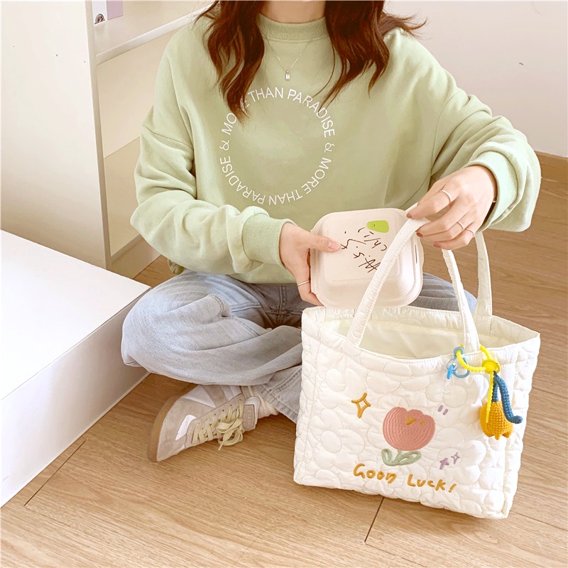 Túi Xách Cỡ Lớn Thêu Họa Tiết Xinh Xắn