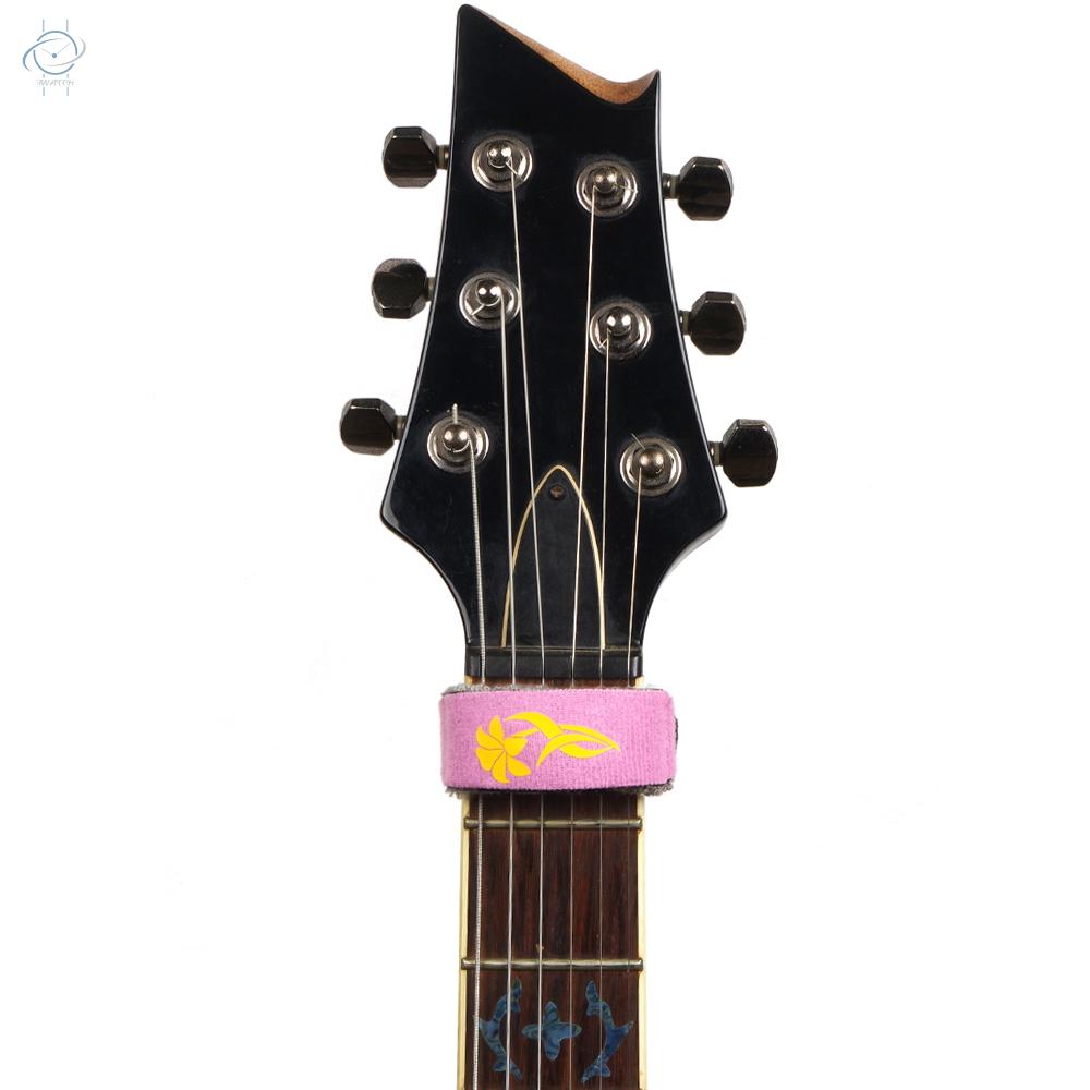 ♫Rockhouse Guitar FretWraps Strings Muter Guitar String Mute  Fretboard Muting Wrap 18cm with Beautiful Flower Pattern for Standard 6-String Acoustic   Electric Guitars