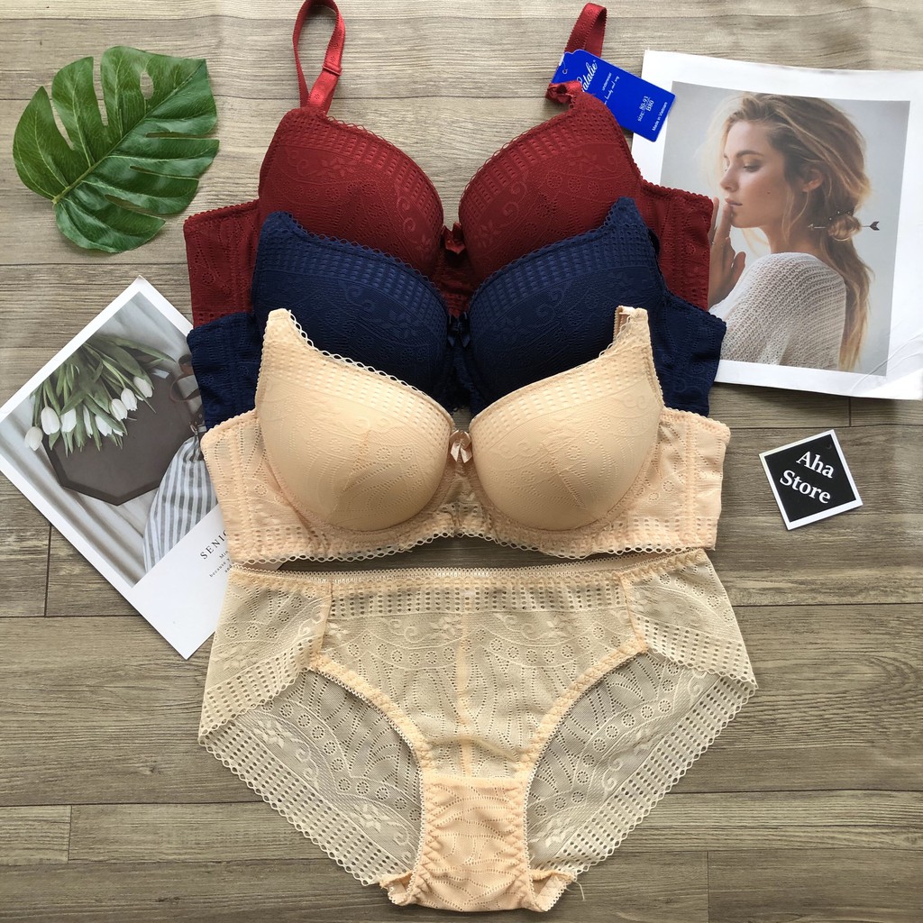 Bộ đồ lót ren nữ Natalie mút vừa cao cấp YIOn Underwear SET03