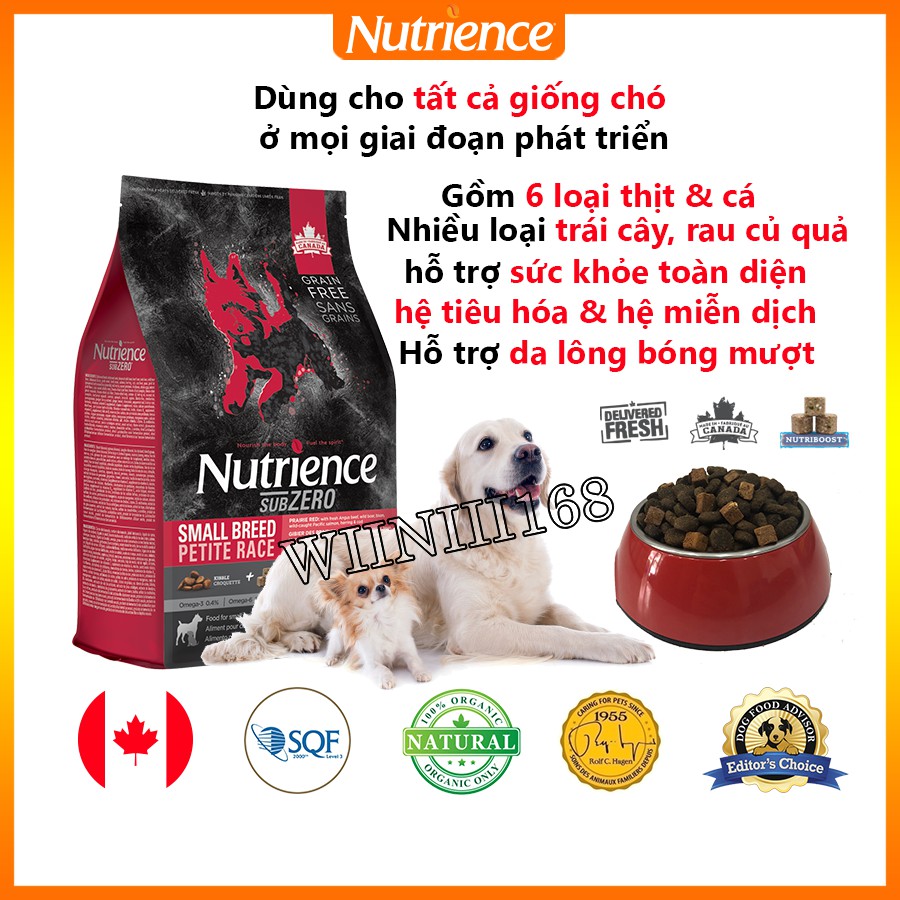 [Hàng Nhập Khẩu] Thức Ăn Hạt Cho Chó Nutrience Subzero Bao 2,27kg Thịt Bò, Cá Hồi, Cá Tuyết, Cá Trích, Rau Củ, Trái Cây