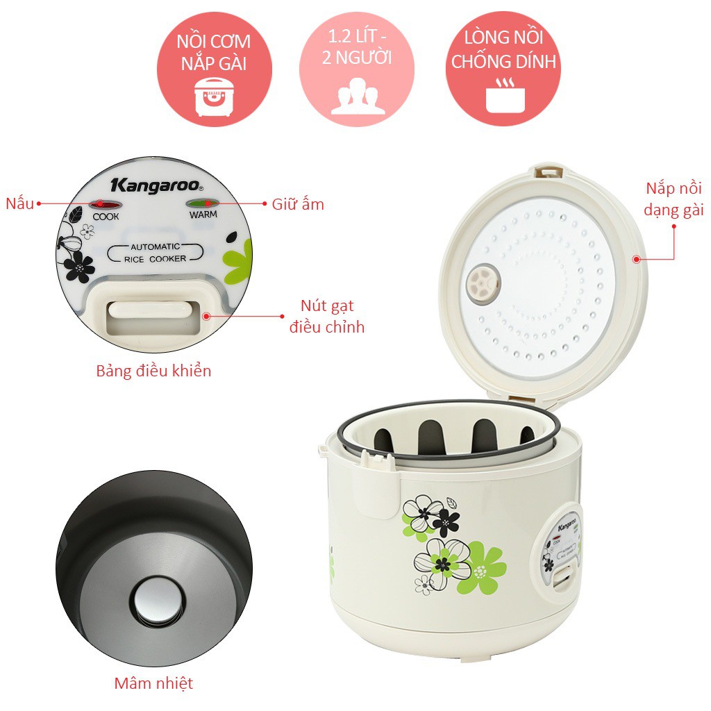 Nồi cơm điện KANGAROO KG18N 1.2L