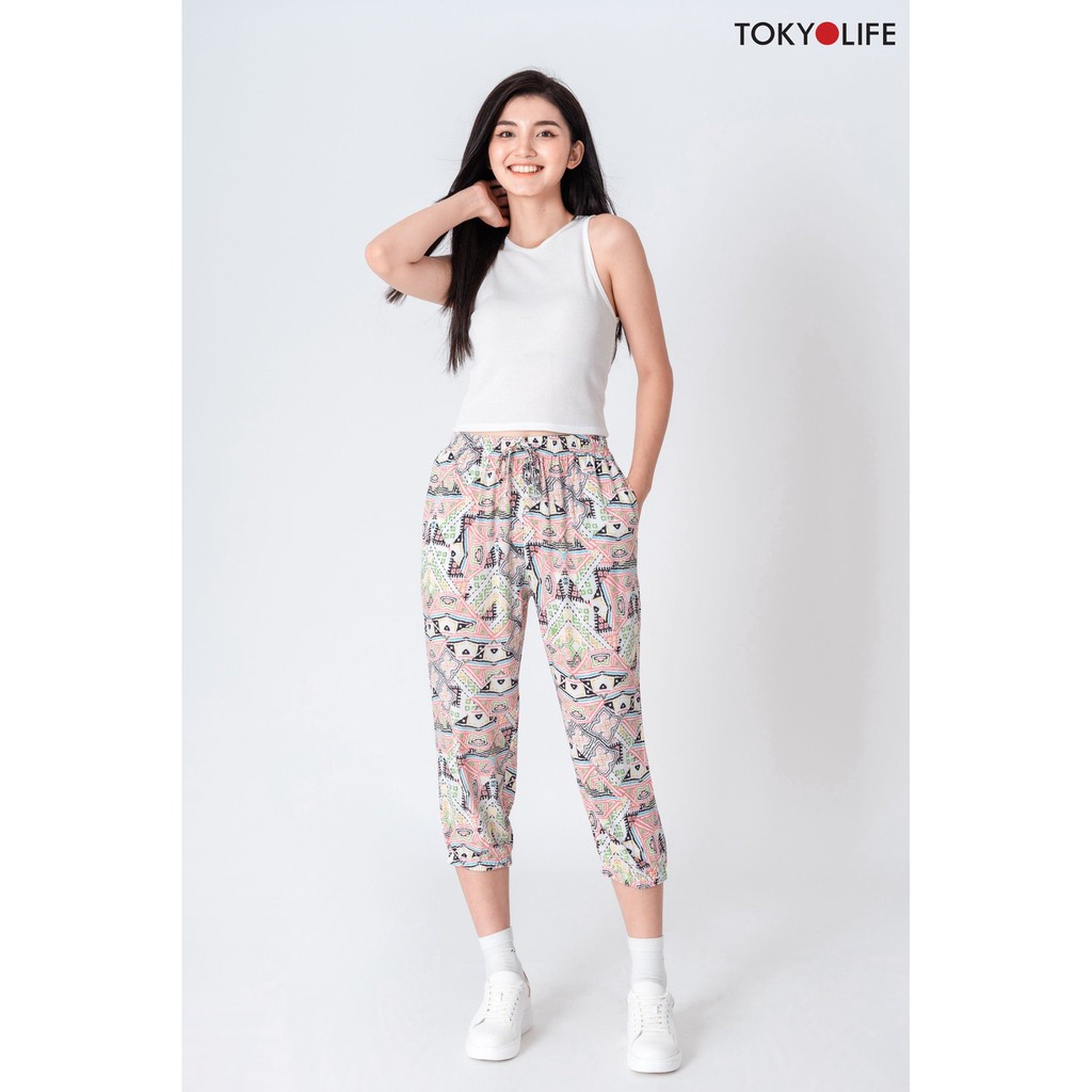 [Mã WABRSWK giảm 10% đơn 250K] Quần lanh Nữ TOKYOLIFE lửng chun gấu I9PAN514I