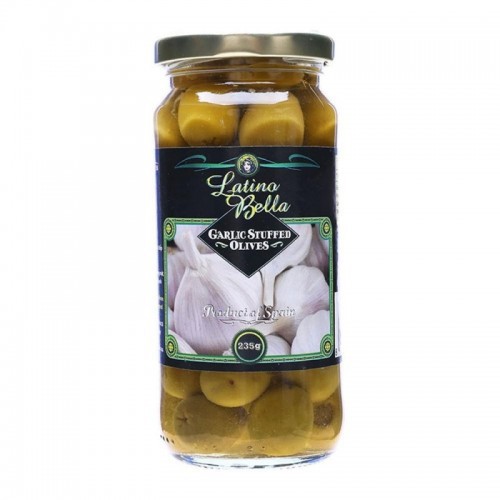 Trái ô liu xanh nhân tỏi LATINO BELLA - Garlic Stuffed Manzanilla Olives 235g