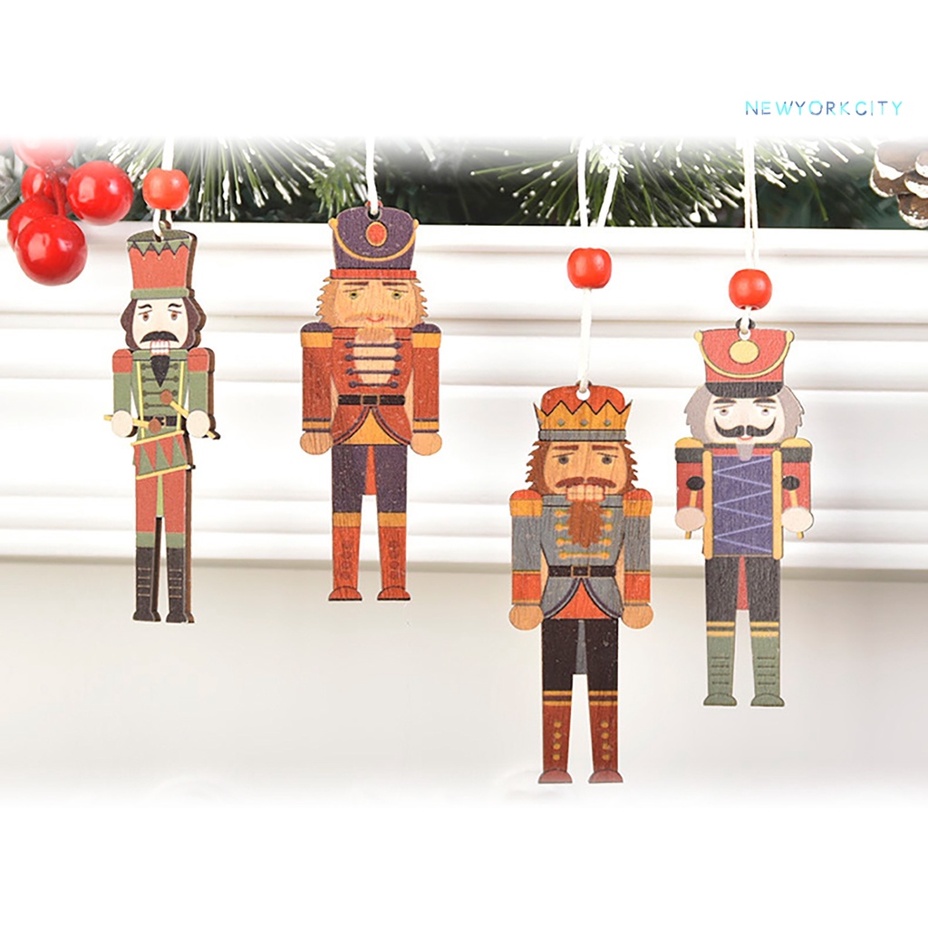 Bộ 3 Mặt Gỗ Hình Quả Óc Chó Trang Trí Giáng Sinh