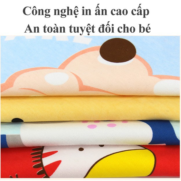 Khăn Tam Giác Cho Bé HAPPY BEAR - Khăn Yếm Tam Giác Cotton Có Cúc Bấm Xuất Nhật