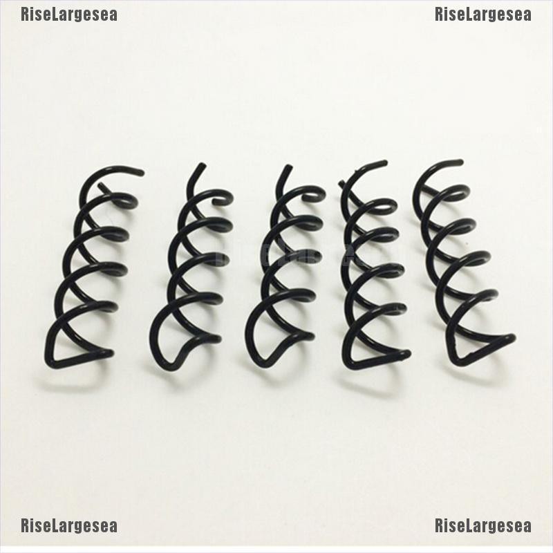 (Hàng Mới Về) Bộ 10 Lò Xo Xoắn Ốc Màu Đen Dùng Để Uốn Tóc