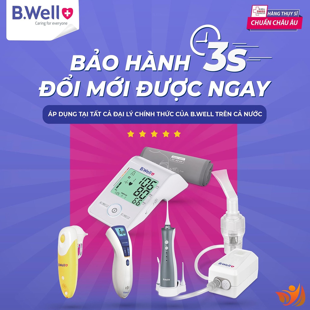 Máy tăm nước cầm tay b.well wi 913, tăm nước vệ sinh răng thụy sĩ cao cấp 2 đầu tăm - bwell y tế 360