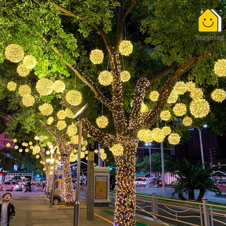 [ Hàng Chất Lượng ] Đèn LED Thả Treo Cầu Mây Trang Trí Đường Phố Công Viên Cổng Ra Vào Quán Cafe Chống Thấm Nước