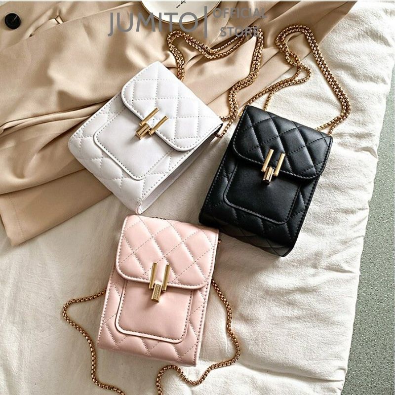 Túi xách nữ đeo chéo đeo vai hộp mini dây xích da pu pu siêu xinh JUMITO SF1815