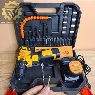 Máy khoan pin HUKAN 18V khong than cầm tay mini 4 cell model HK XC5 tặng thêm 1 đầu vít xịn 1 mũi khoan xịn
