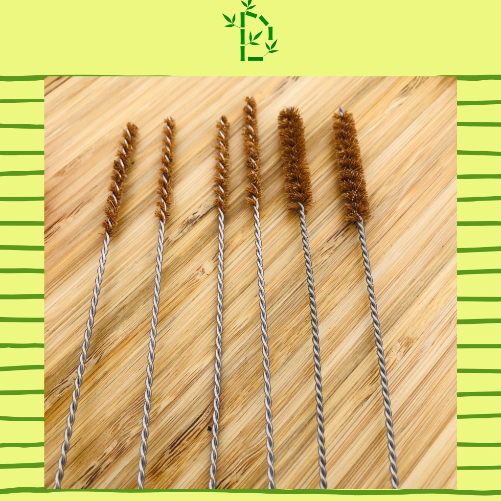 CỌ XƠ DỪA - Cọ rửa ống hút, cọ xơ dừa tái sử dụng nhiều lần Đà Lạt Bamboo