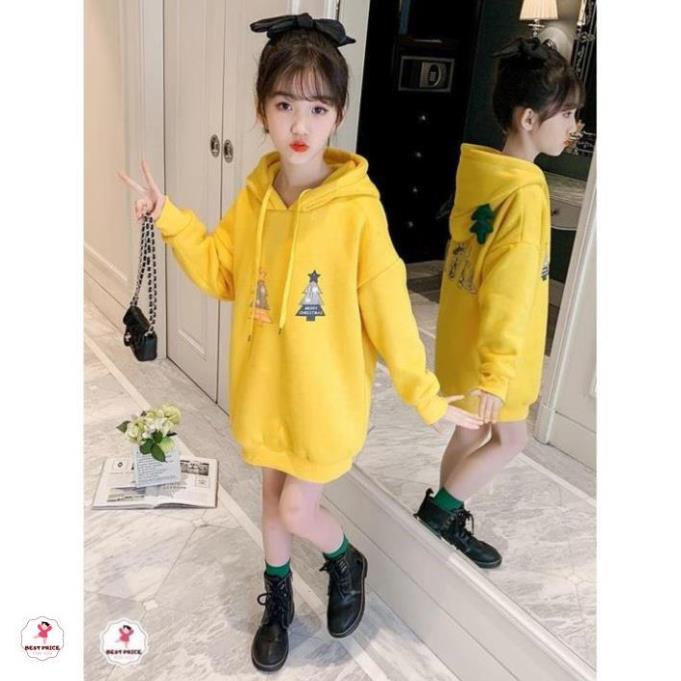 Áo hoodie noel lót nỉ  bé gái 7 8 9 10 11 12 tuổi☑️ áo hoodie dài tay form rộng size đại 30kg 35kg 40kg