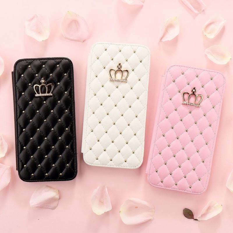 Ốp Bao Da Điện Thoại Nắp Lật Hình Vương Miện Cho Samsung Galaxy S22 Plus S21FE Note 20 Ultra Note10Plus Note 8 9 A7 2018 Ốp