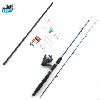 Bộ cần câu máy 2 khúc đặc shimano xanh kèm phụ kiện , tặng kèm cần tay 2m7 - T1999
