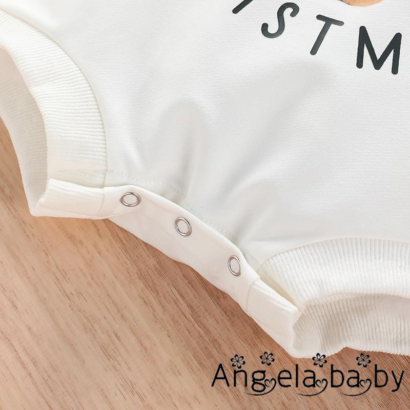 Áo Liền Quần Dài Tay In Hình Cây Thông Giáng Sinh Đáng Yêu Cho Bé