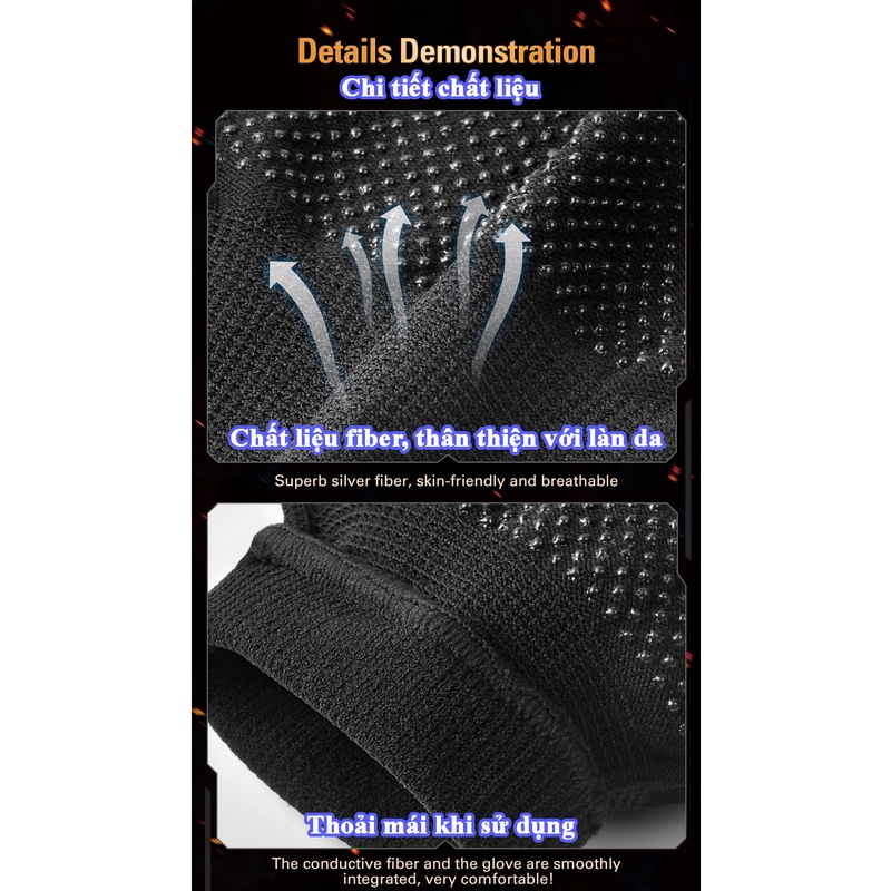 Găng tay bao ngón tay chơi game MEMO Fiber Carbon phiên bản mới, chống mồ hôi tay, giữ ấm mùa đông PUGB, Fortnite