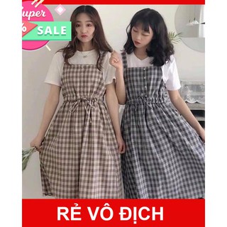 Sét Váy Kẻ Caro rút dây eo