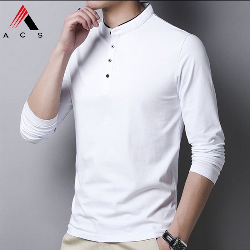 Áo thun cổ đứng tay dài thời trang sành điệu dành cho nam